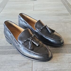 Johnston & Murphy Black Leather Tassel Loafers